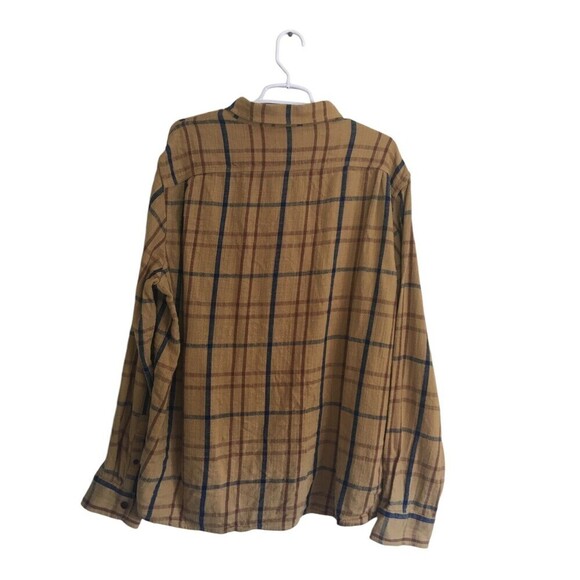LL Bean Signature Shirt Men's Size XL Tan Plaid Slim Fit Button Up Cotton - Picture 2 of 6